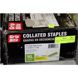BOX OF 1" CROWN 1" LEG GRIP RITE STAPLES