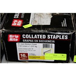 BOX OF 7/16" CROWN 1 3/4" LEG GRIP RITE STAPLES