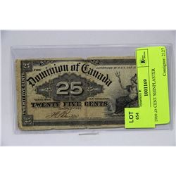 1900 25 CENT SHINPLASTER