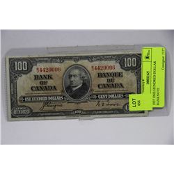 1937 ONE HUNDRED DOLLAR BANKNOTE