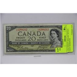 1954 TWENTY DOLLAR "DEVIL'S FACE" BANKNOTE