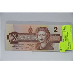 1986 "ROBIN" TWO DOLLAR BANKNOTE