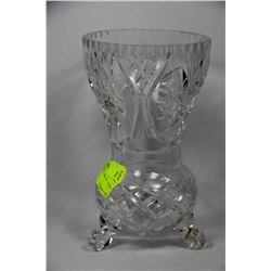 PINWHEEL CRYSTAL VASE W/ 3 FEET 8" TALL