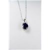 Image 1 : NATURAL BLUE SAPPHIRE PENDANT .925 SILVER & CZ