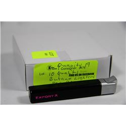 PK OF 10 EXPORT SUPER SLIM BUTANE LIGHTERS