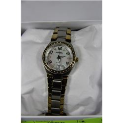 LADIES FOSSIL WATCH WHITE MOTHER OF PEARL - 2 TONE