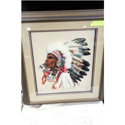 FRAMED NATIVE STITCHING ART
