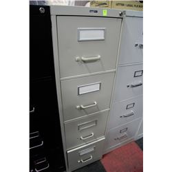 BEIGE 4 DRAWER LETTER SIZE FILING CABINET
