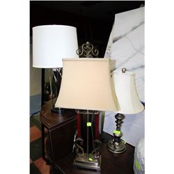 3 ASSORTED SHOWHOME LAMPS
