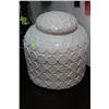Image 1 : LARGE SHOWHOME WHITE CANISTER WITH LID