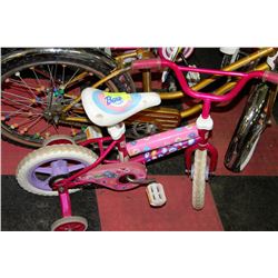 GIRLS BARBIE BICYCLE WITH TRAINING WHEELS