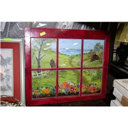 VINTAGE PAINTED WINDOW SCENE