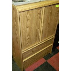 2 DOOR 2 DRAWER WOOD TONE WARDROBE