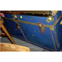 LARGE BLUE METAL TRUNK