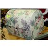 Image 1 : LARGE FLORAL CLOTH COVERED JEWELLERY CHEST