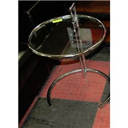 GLASS + CHROME END TABLES