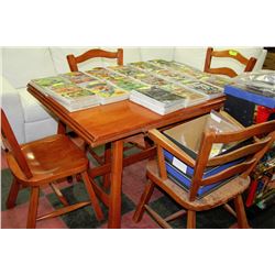 SOLID WOOD DINING TABLE AND 4 CHAIRS