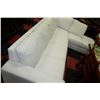 Image 1 : WHITE LEATHERETTE L SHAPE SECTIONAL 111" X 81"