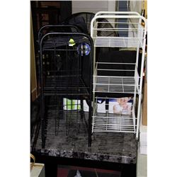 1 BLACK AND 1 WHITE FOLDING SHELF/CARTS