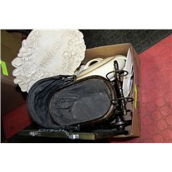 BOX OF ASSORTED COLLECTIBLES & DECORATIVE PIECES