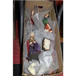 BOX OF ASSORTED NATIVITY SCENE FIGURINES