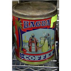 ANTIQUE BAGDAD COFFEE TIN