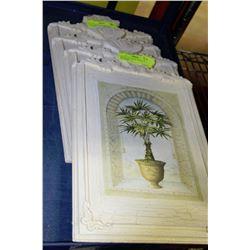 SET OF 4 PLASTER TYPE PLANT PICTURES
