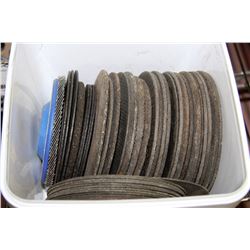 WHITE BIN W/ 47-  5 INCH CUTTING AND GRINDER DISCS