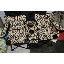 CHILDS TIGER STRIPE PLUSH FOLDING CHAIRS