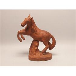 Old Terracotta of A Rearing Stallion 