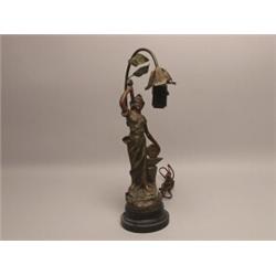 Art Nouveau Spelter Lamp