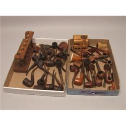 Collection of Old Pipe Stands Two Trays 