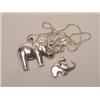 Two Sterling Good Luck Elephant Pendants