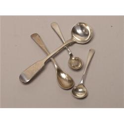 Four English Sterling Condiment Spoons