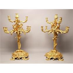 Pair 19th Century Gilt Candelabra 