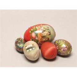 Five Vintage Russian/German Easter Eggs