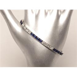 Platinum, Diamond & Sapphire Bracelet
