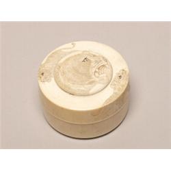 Antique Japanerse Carved Circular Box