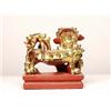 Image 3 : Carved Gilt & Painted Foo Dog C.1880