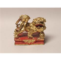 Antique Chinese Gilt Temple Dog