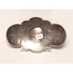 Signed Coin Silver Tray Japanese Ca. 1910