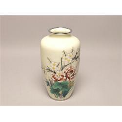 Old Cloissone Silverr Wire Vase 