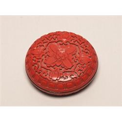 Antique Chinese  Cinnabar Carved Lacquer Box