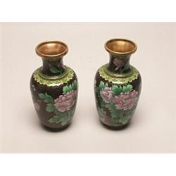 Pair of Cloissone Vases Ca 1920