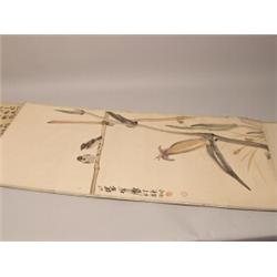 Old Oriental Pinted Scroll Signed