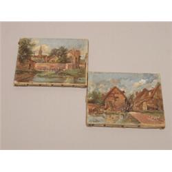 Pr of 19th C Continental Oil on Canvas