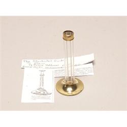 Antique Gilt Metal & Ribbon Glass Taper Stand