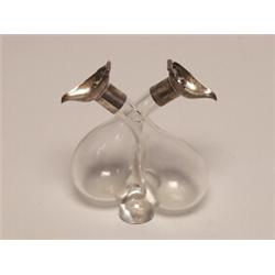 Hulkin & Heath Sterling Topped Cystal Cruet