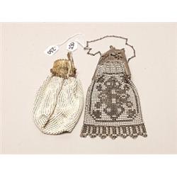 Two Vintage Enamel & Metal Handbags