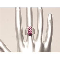 18K White Gold 1.22 ct Ruby & Diamond Ring